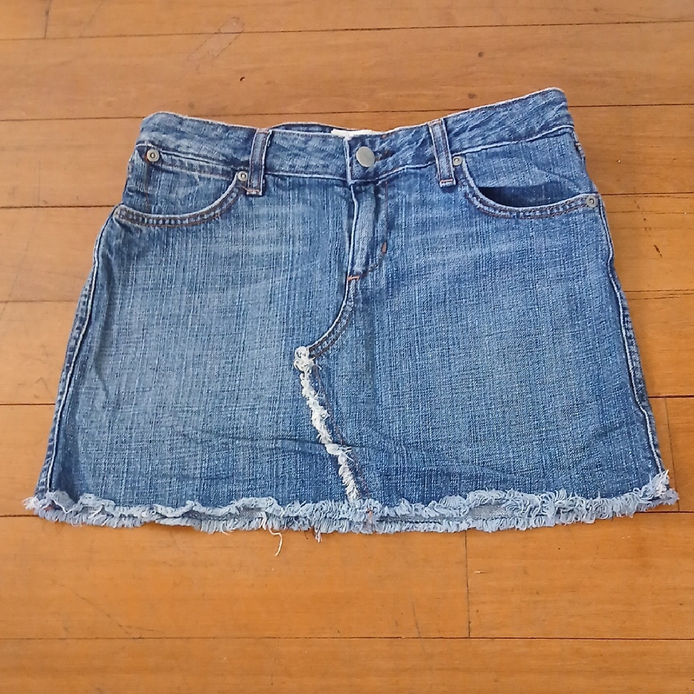 Paper Denim & Cloth Distressed Blue Mini Skirt
